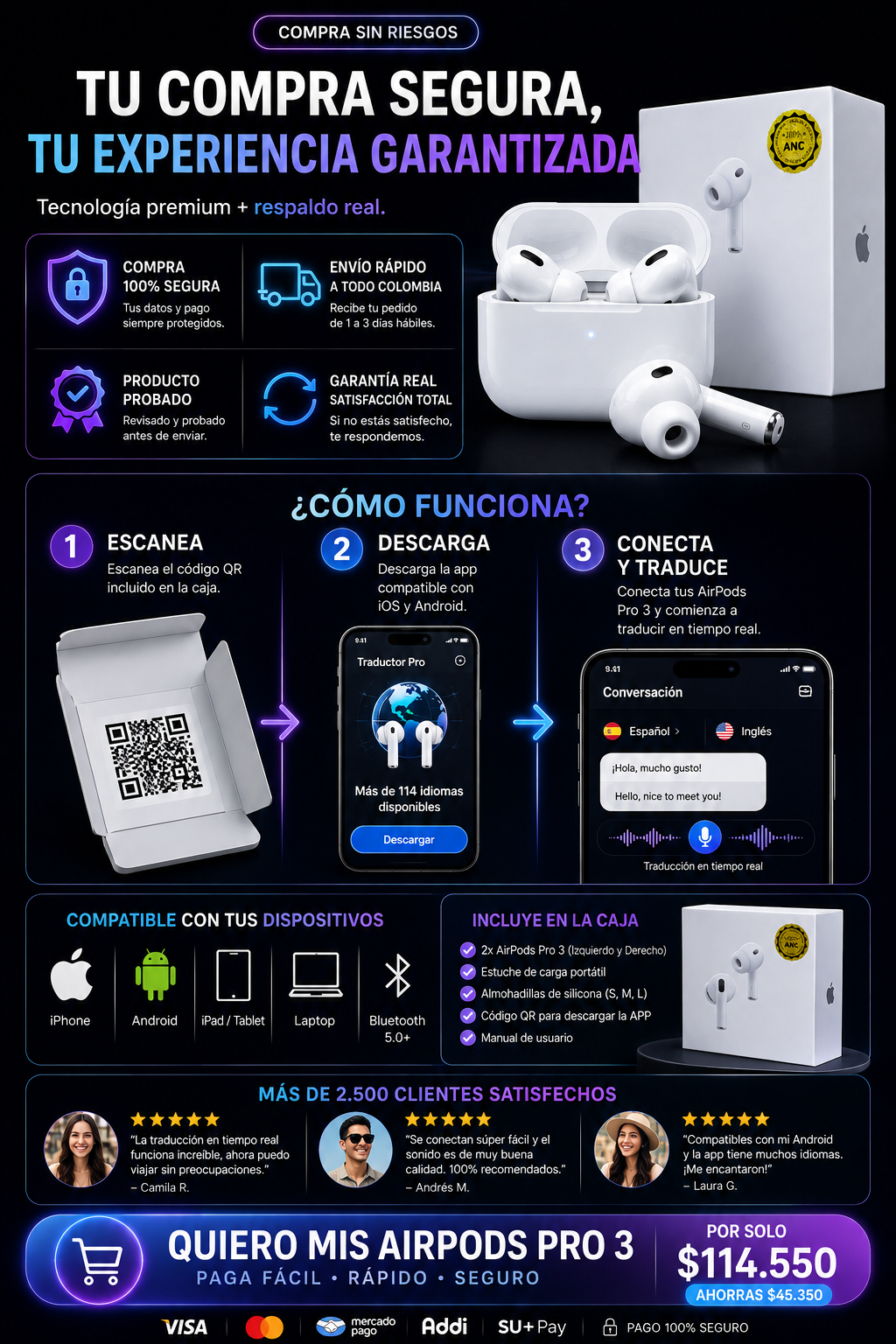 Airpods Pro 3 Traducción IOS y Android 1:1 — sección 7