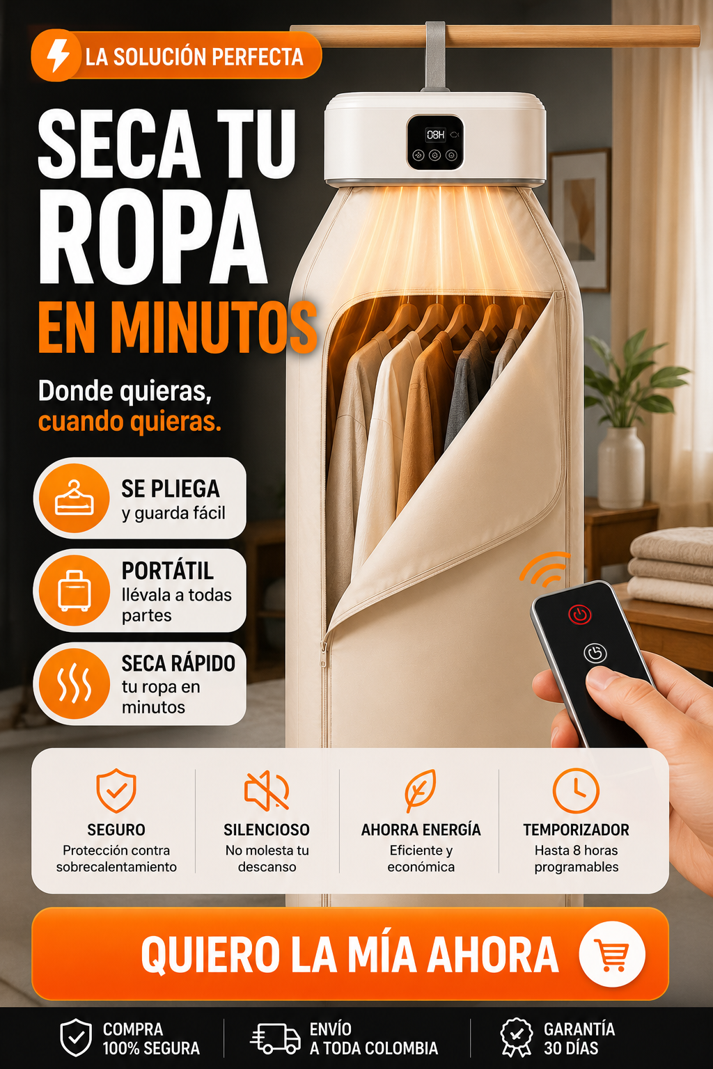 Secadora portátil plegable para ropa — sección 4