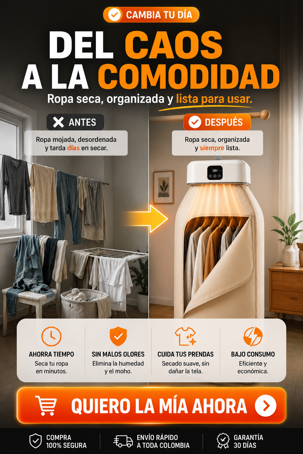 Secadora portátil plegable para ropa — sección 5