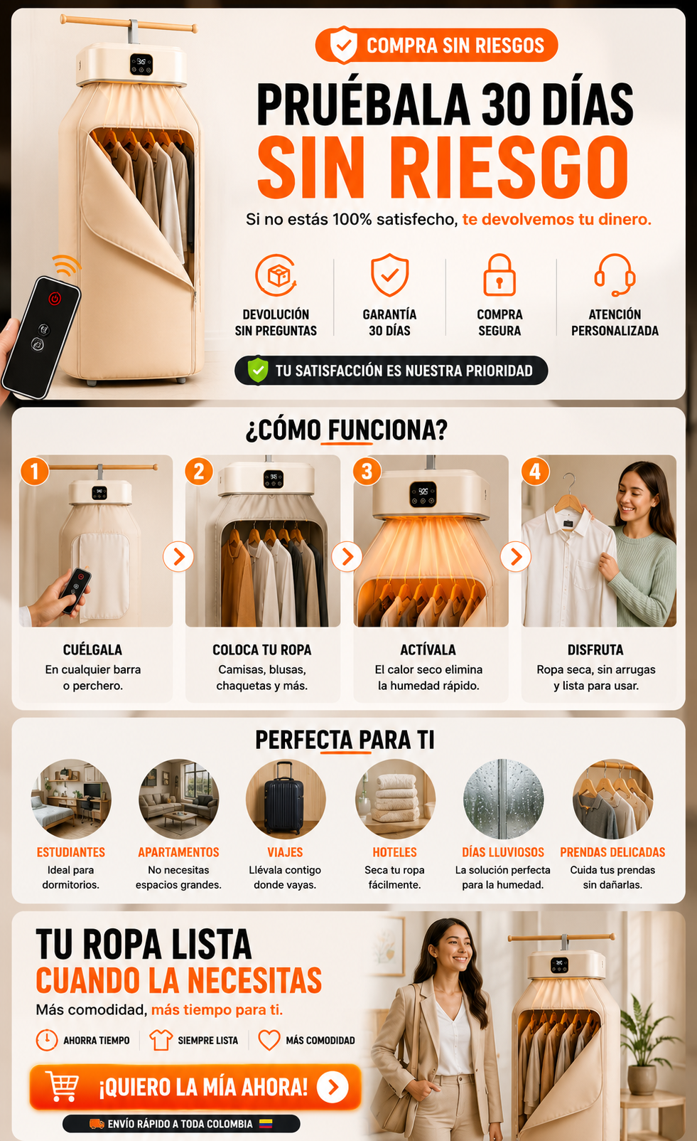 Secadora portátil plegable para ropa — sección 8
