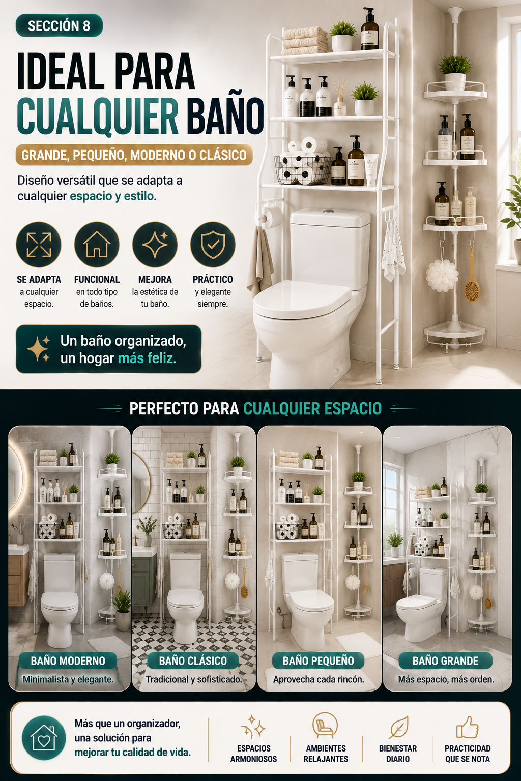COMBO ORGANIZADOR DE BAÑO + ESQUINERO — sección 9