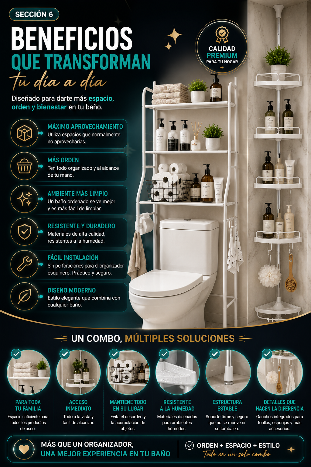 COMBO ORGANIZADOR DE BAÑO + ESQUINERO — sección 7
