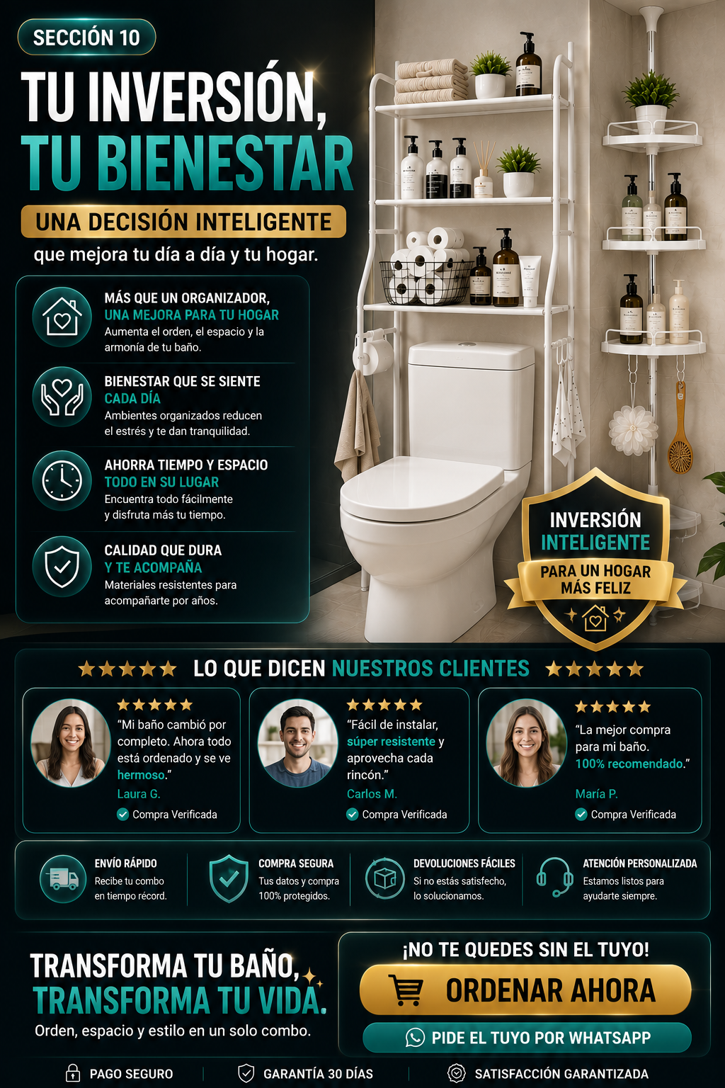 COMBO ORGANIZADOR DE BAÑO + ESQUINERO — sección 11