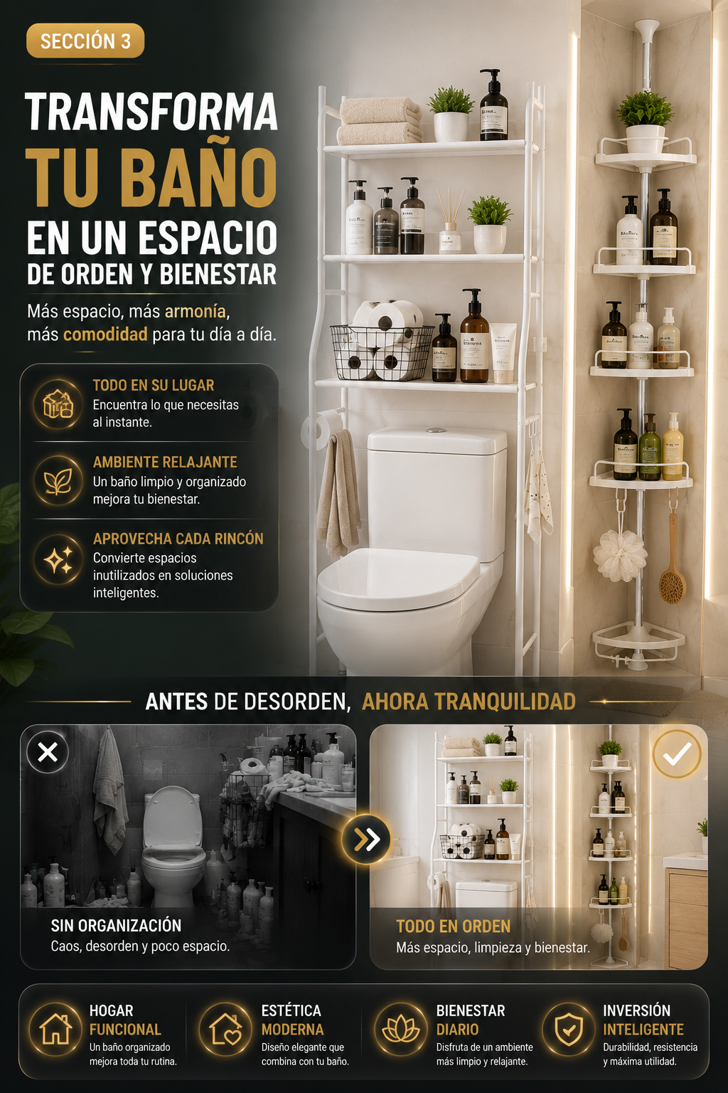 COMBO ORGANIZADOR DE BAÑO + ESQUINERO — sección 4