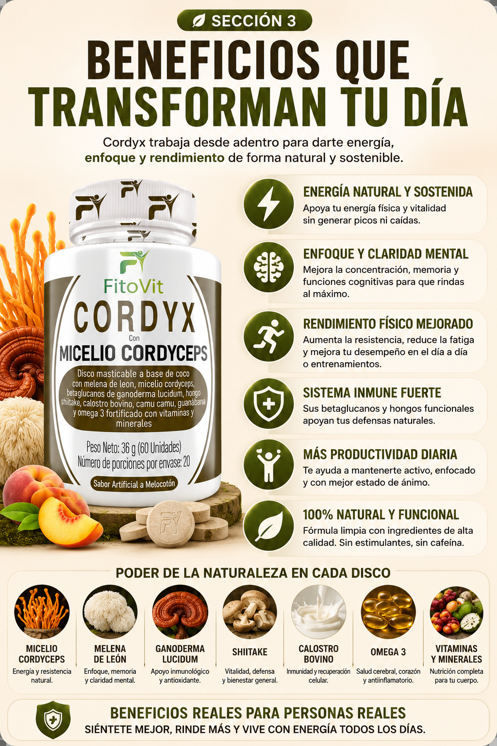 CORDYX x60 Unidades — Micelio Cordyceps — sección 3