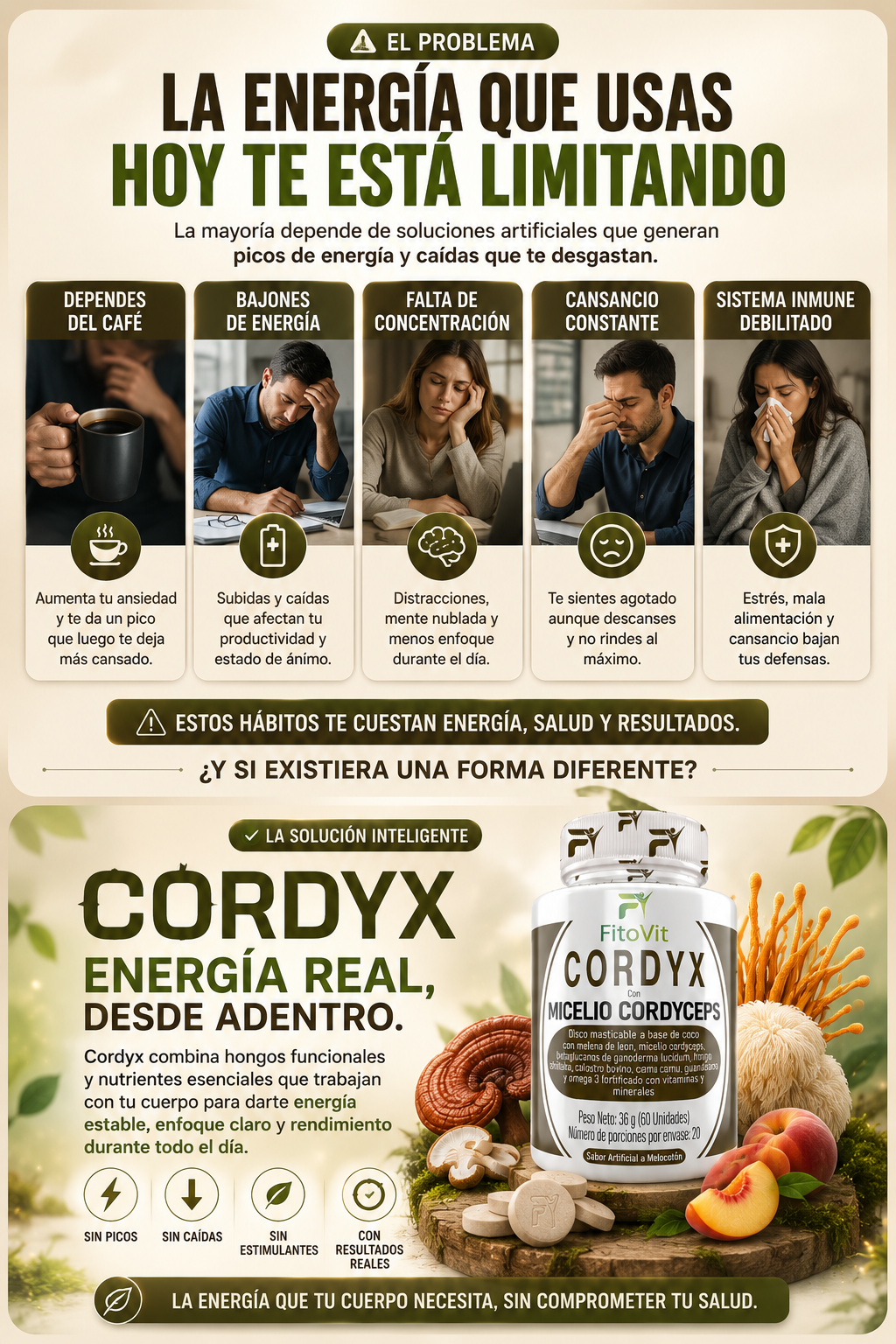 CORDYX x60 Unidades — Micelio Cordyceps — sección 2