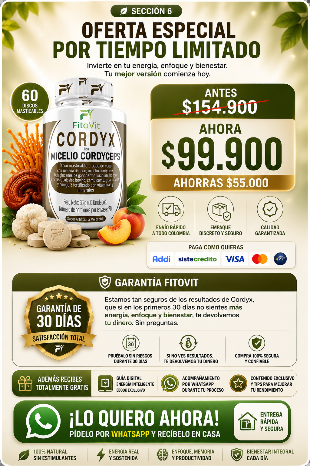 CORDYX x60 Unidades — Micelio Cordyceps — sección 6