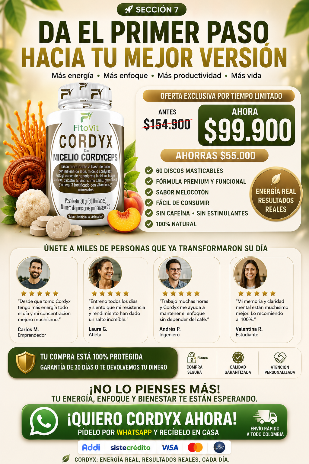 CORDYX x60 Unidades — Micelio Cordyceps — sección 7