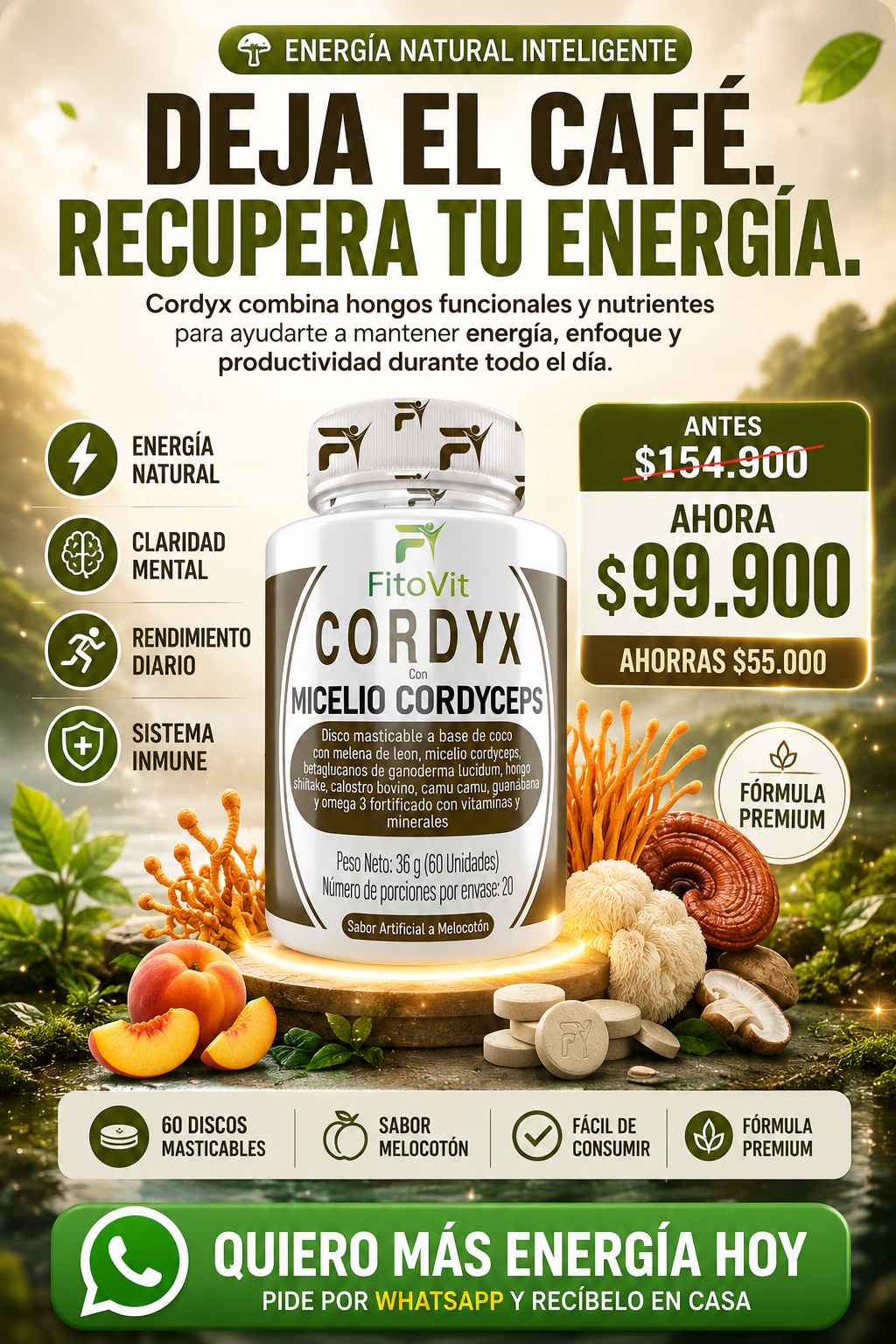 CORDYX x60 Unidades — Micelio Cordyceps — sección 1