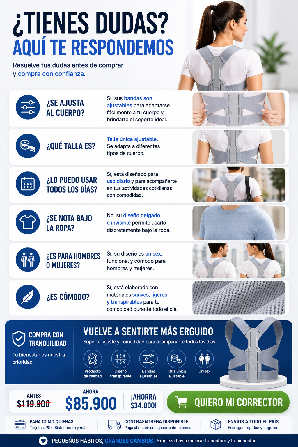Corrector de Postura con Soporte Vertebral — sección 10