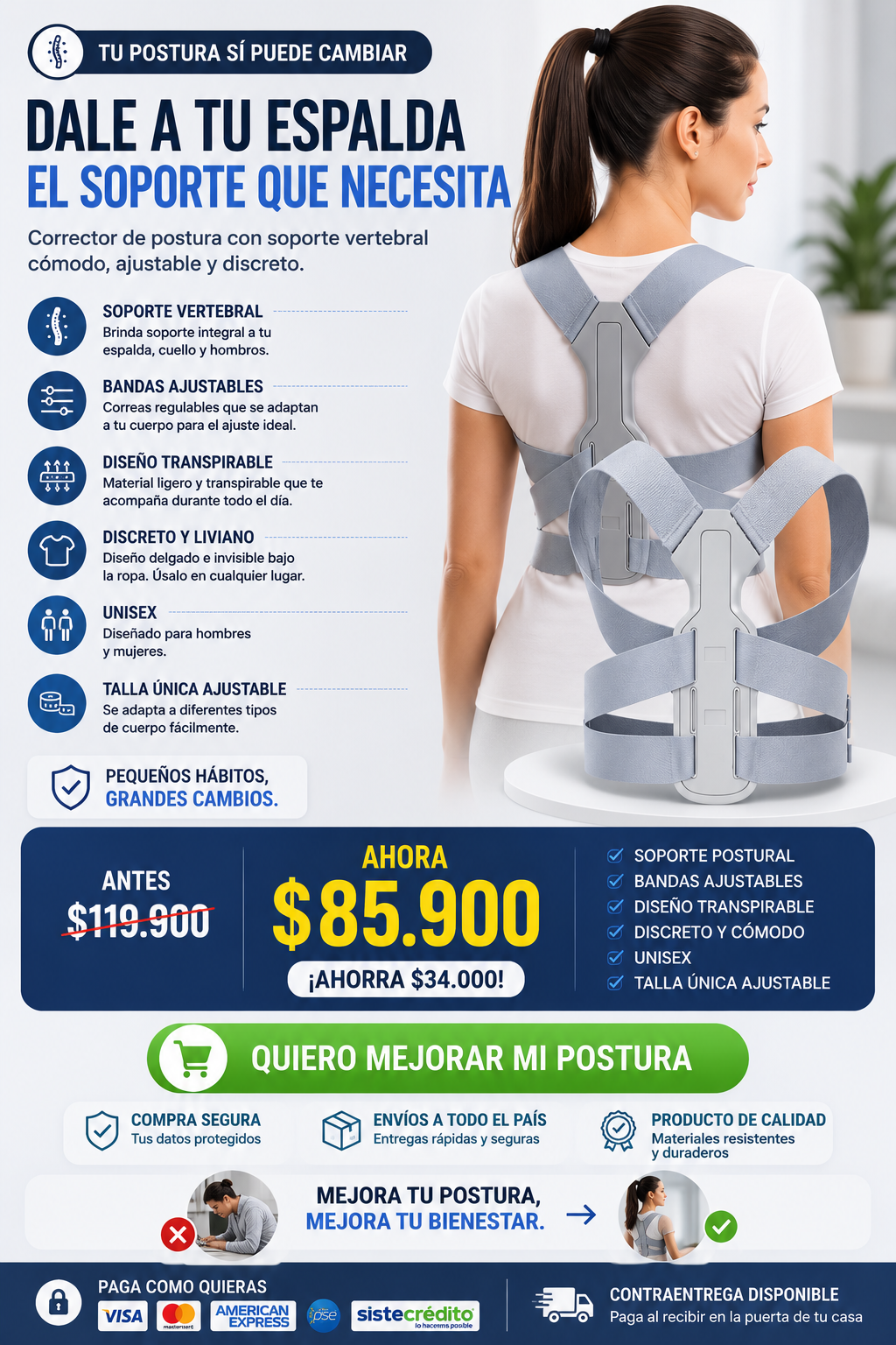 Corrector de Postura con Soporte Vertebral — sección 8