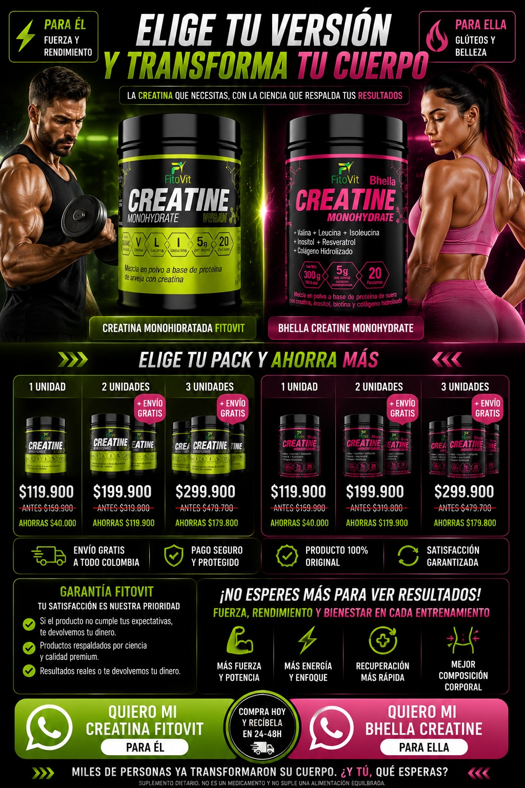 creatine monohydratada 300gr MEN/Bhella — sección 7