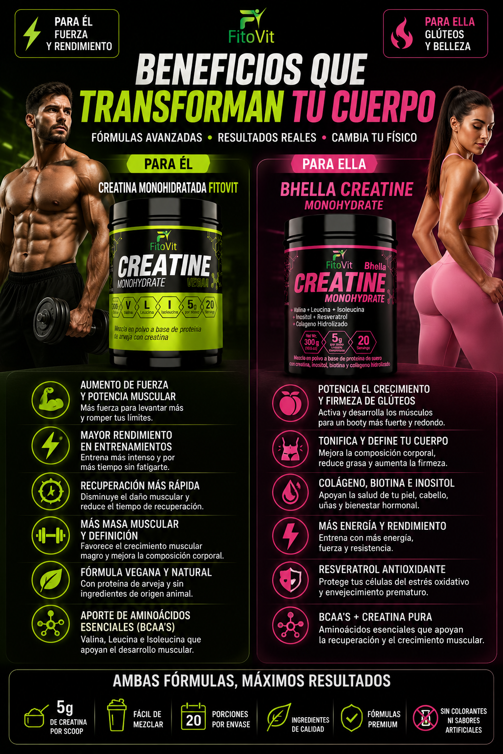 creatine monohydratada 300gr MEN/Bhella — sección 3