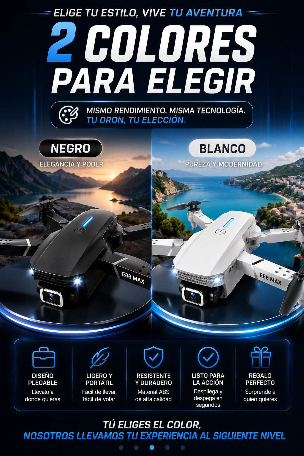 Dron E88 MAX — sección 8