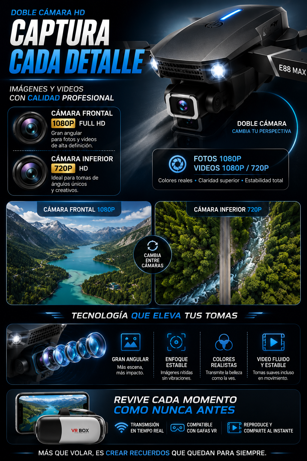 Dron E88 MAX — sección 5