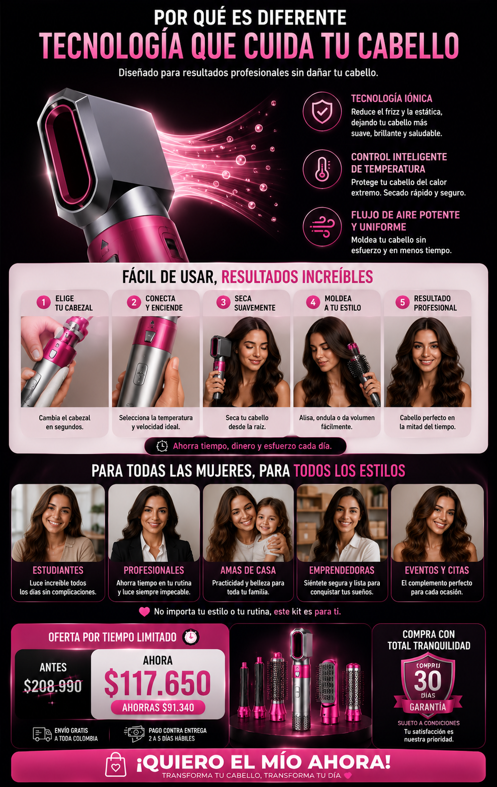 Electric brush dryer 5 EN 1 — sección 6
