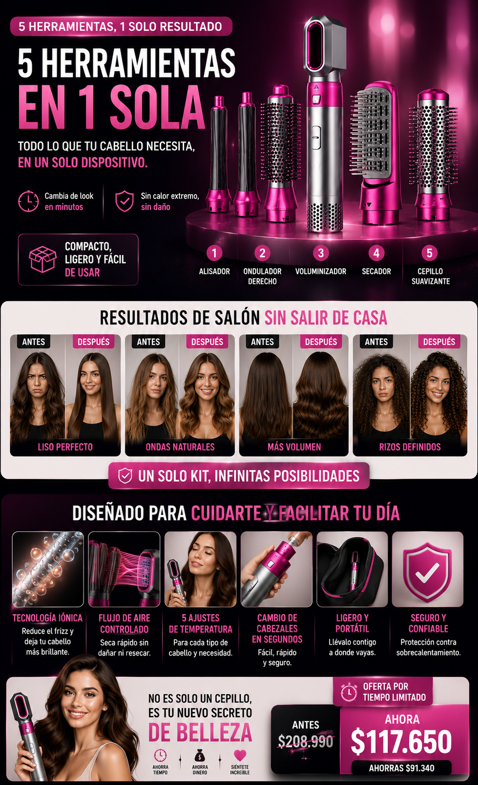 Electric brush dryer 5 EN 1 — sección 4