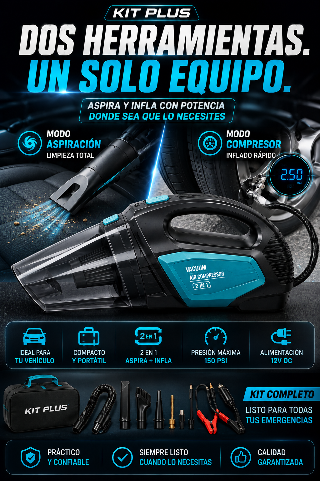 KIT PLUS ASPIRADORA + COMPRESOR — sección 1