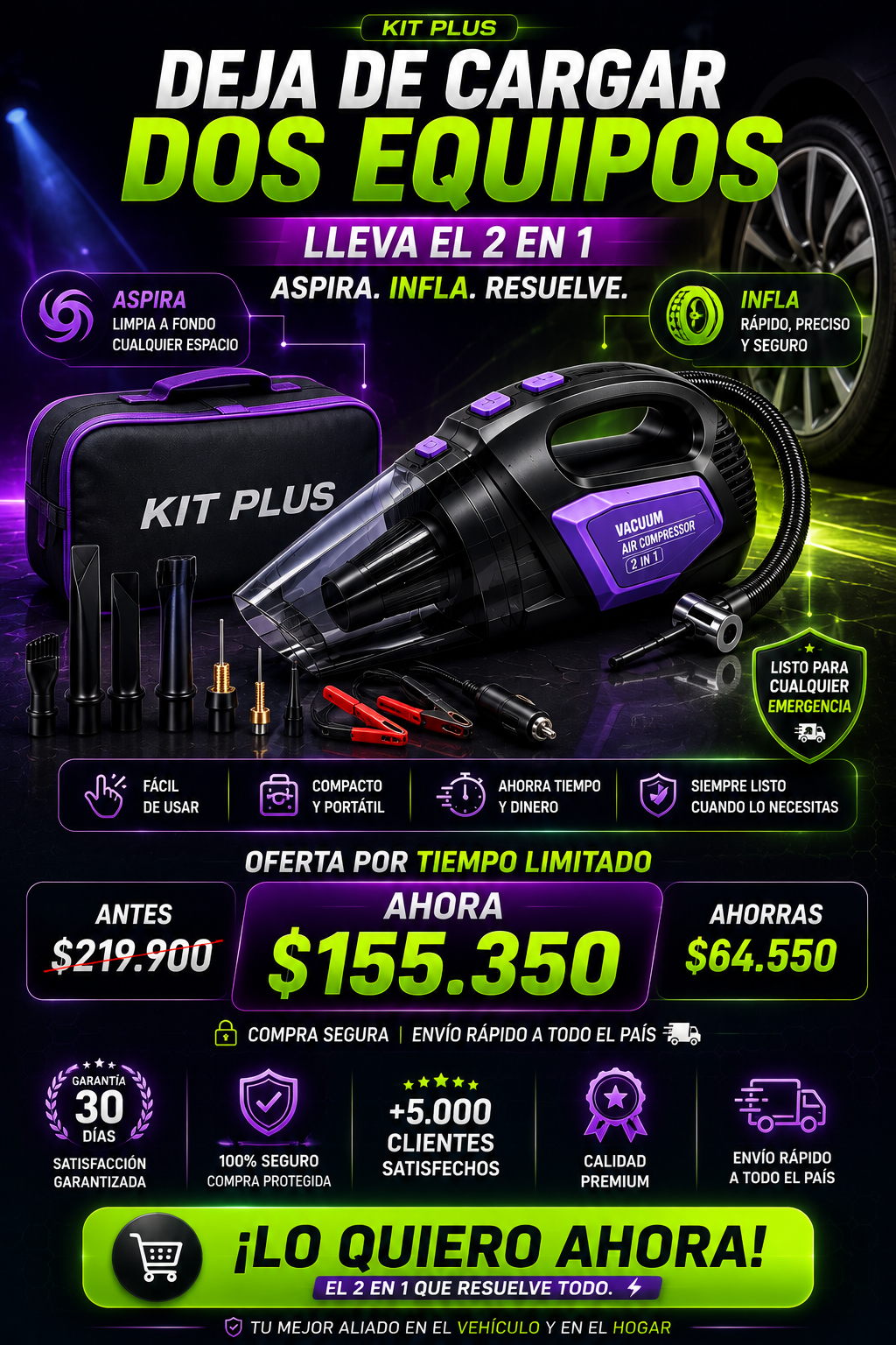 KIT PLUS ASPIRADORA + COMPRESOR — sección 8