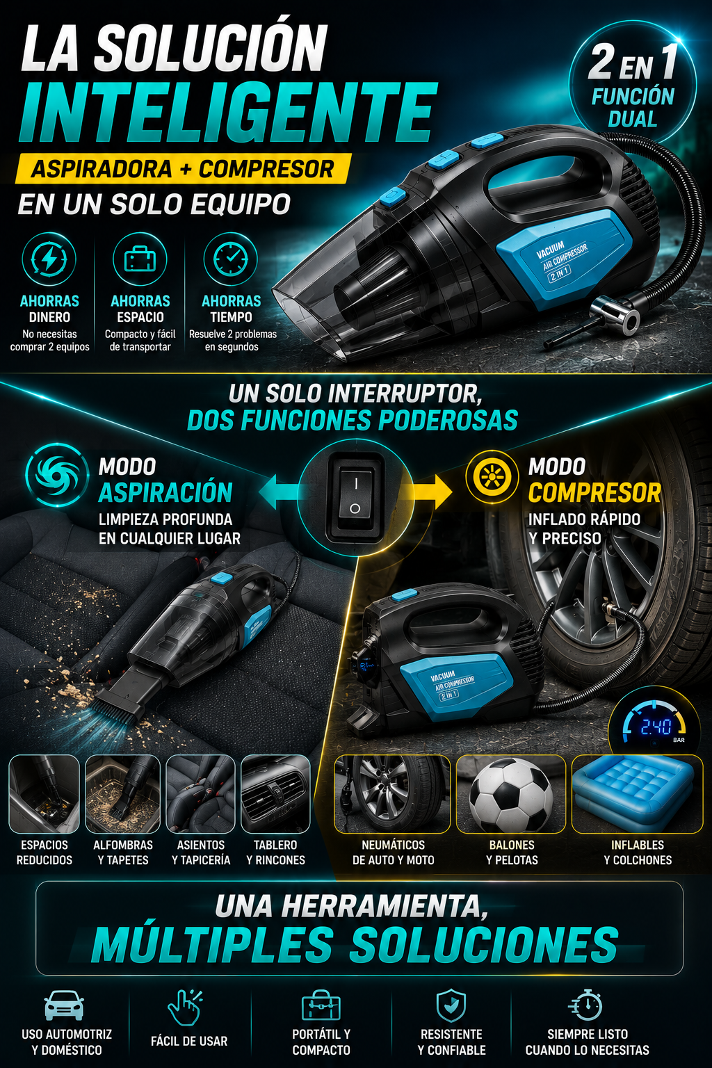 KIT PLUS ASPIRADORA + COMPRESOR — sección 4