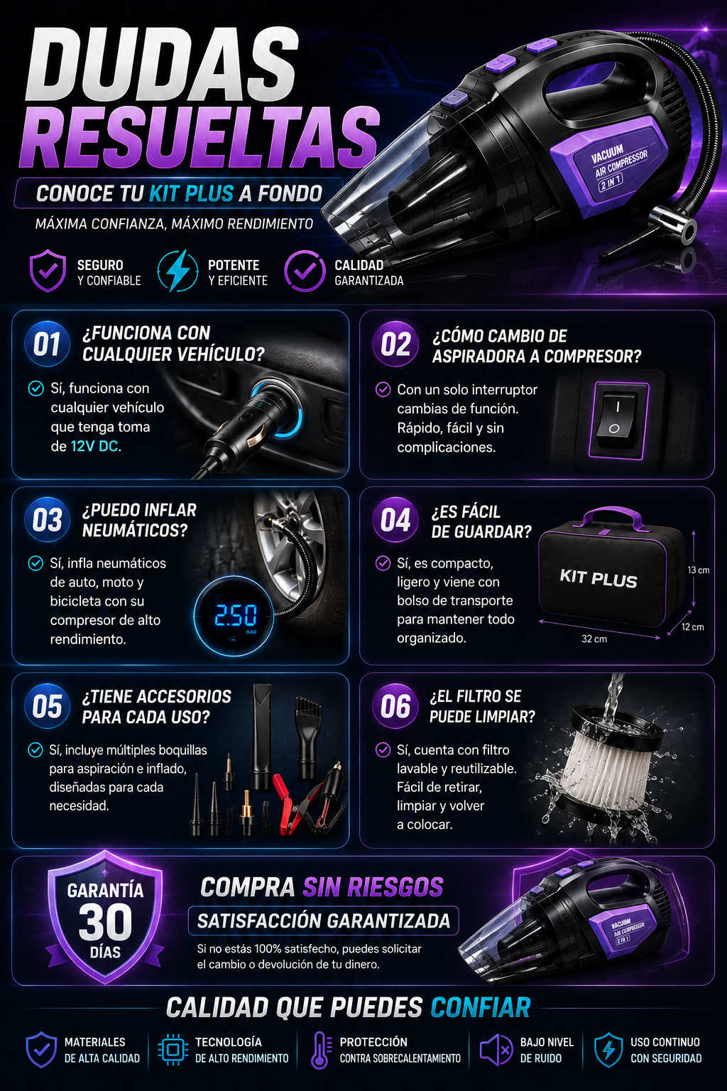 KIT PLUS ASPIRADORA + COMPRESOR — sección 7