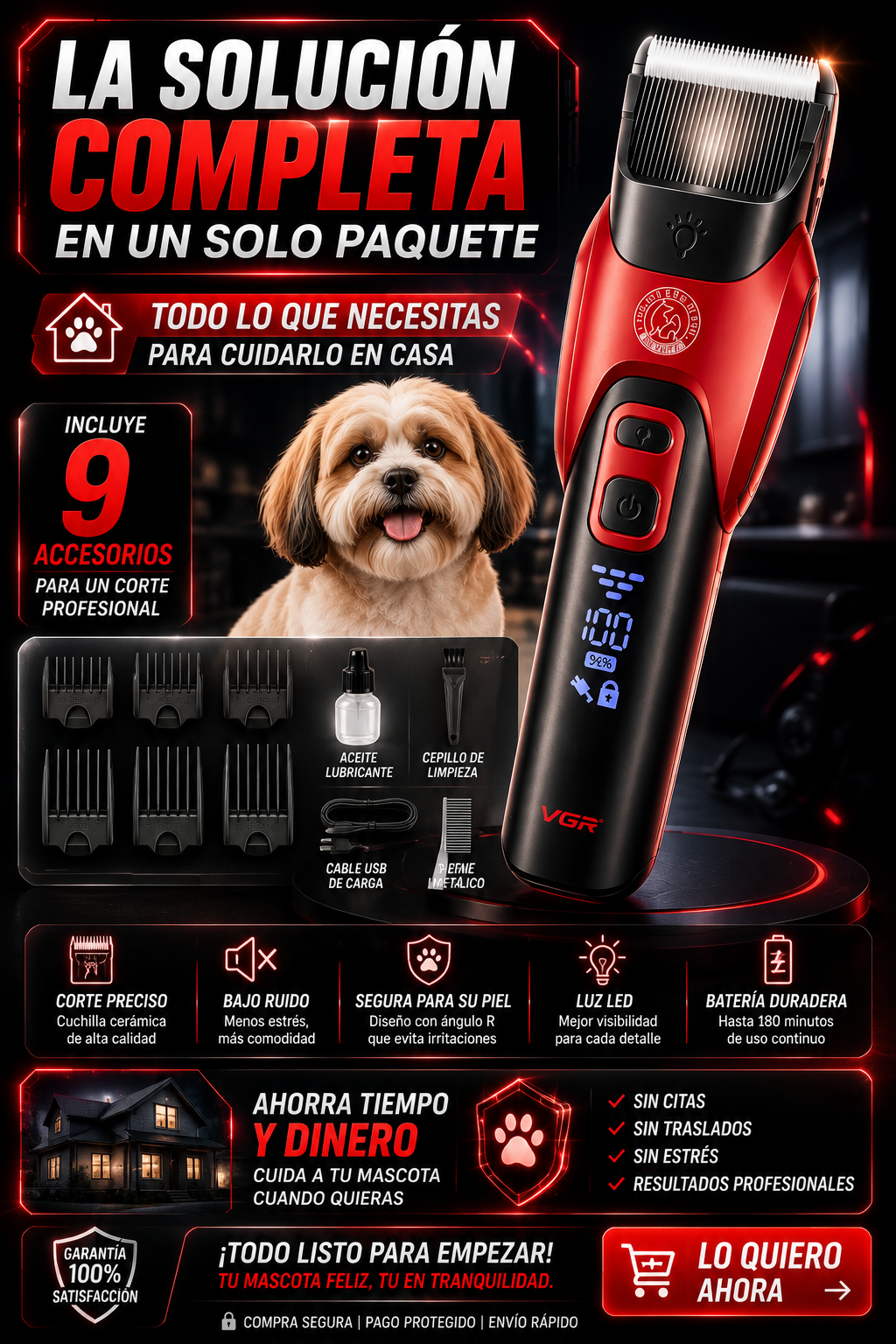 Maquina Corta Pelo Mascotas Vgr208 — sección 4