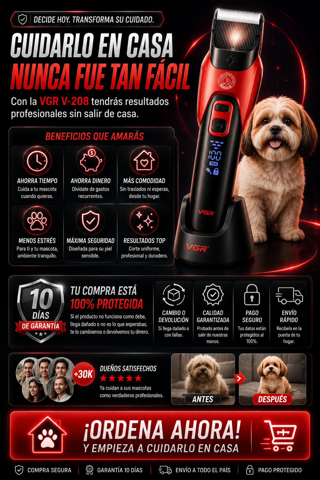 Maquina Corta Pelo Mascotas Vgr208 — sección 7