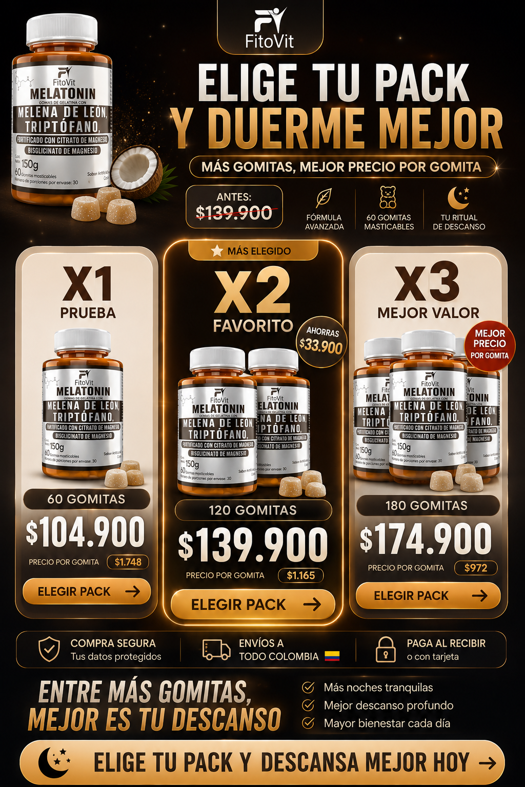 Melatonina+ Melena de Leon + Triptofano - x60Gomas — sección 5