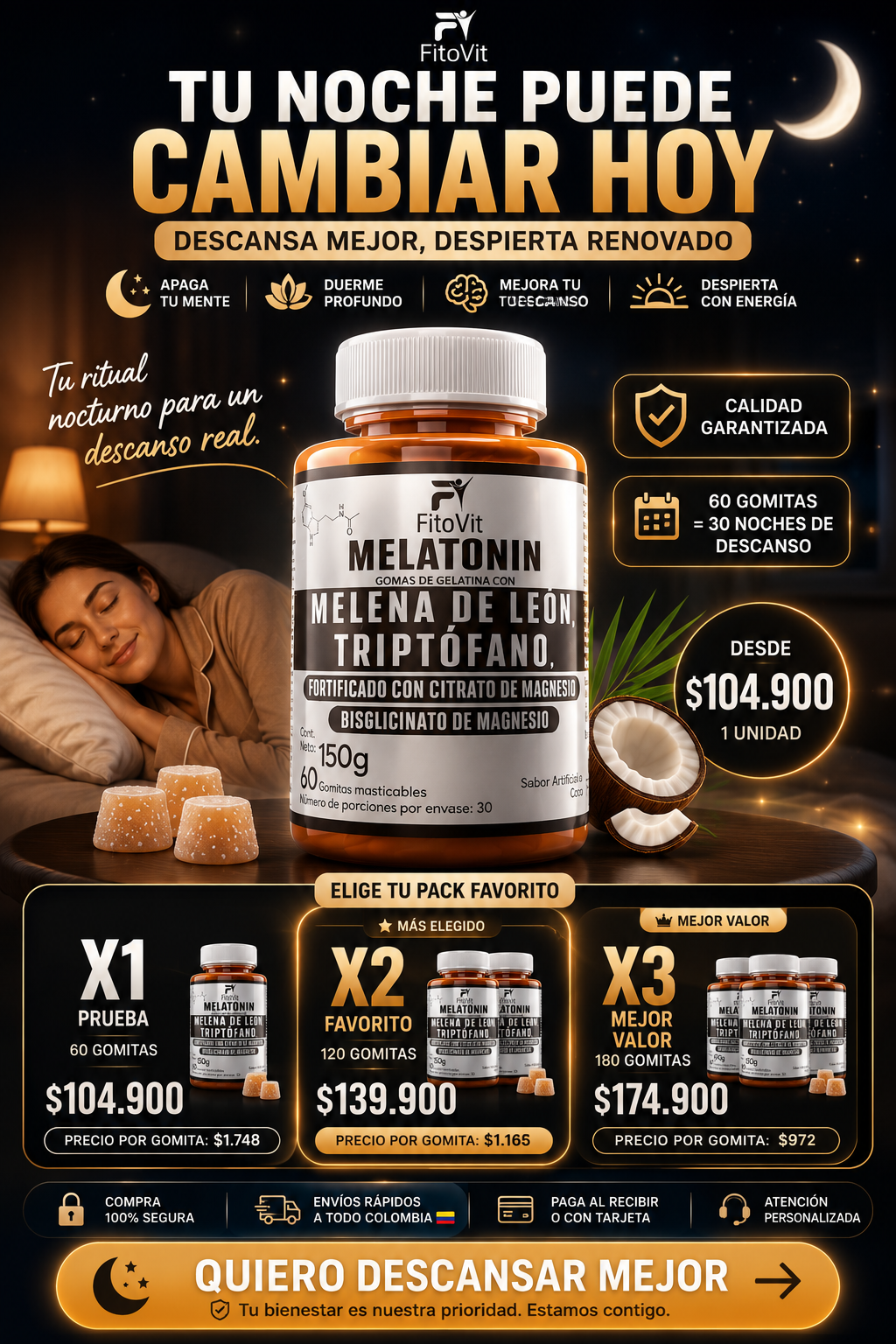 Melatonina+ Melena de Leon + Triptofano - x60Gomas — sección 8