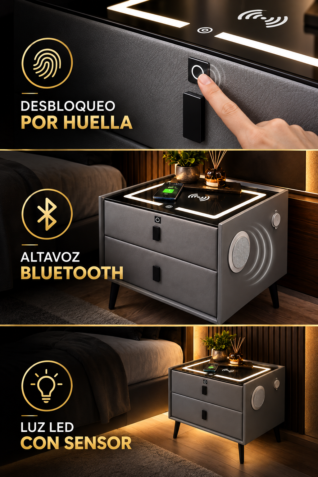 Mesa De Noche Smart Nigh Pro — sección 3
