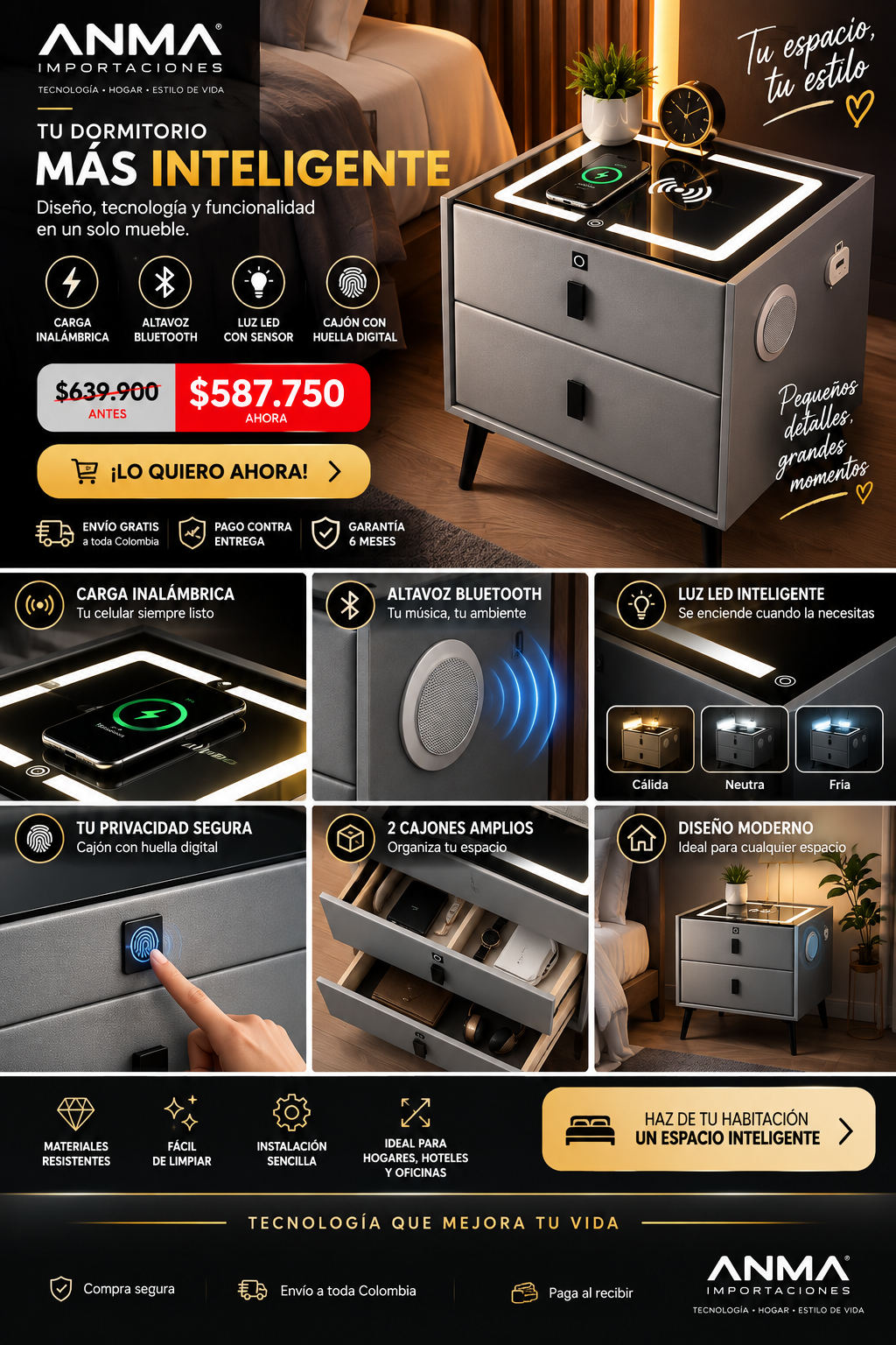 Mesa De Noche Smart Nigh Pro — sección 8