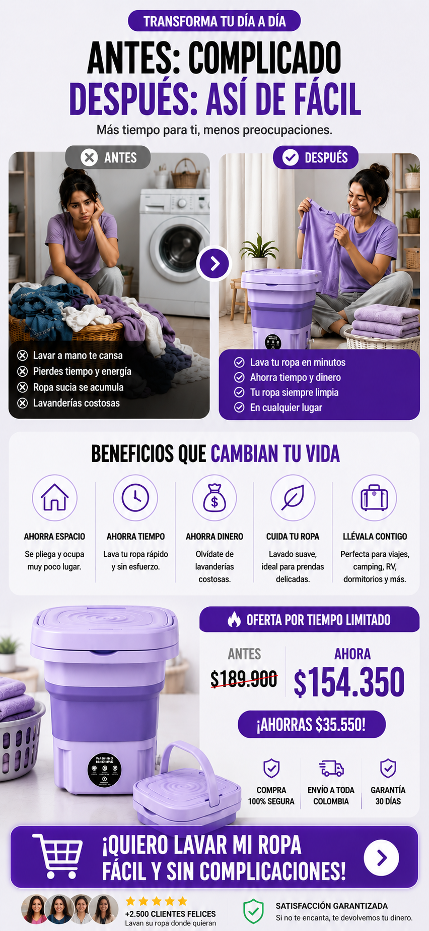Mini Lavadora portátil plegable — sección 5