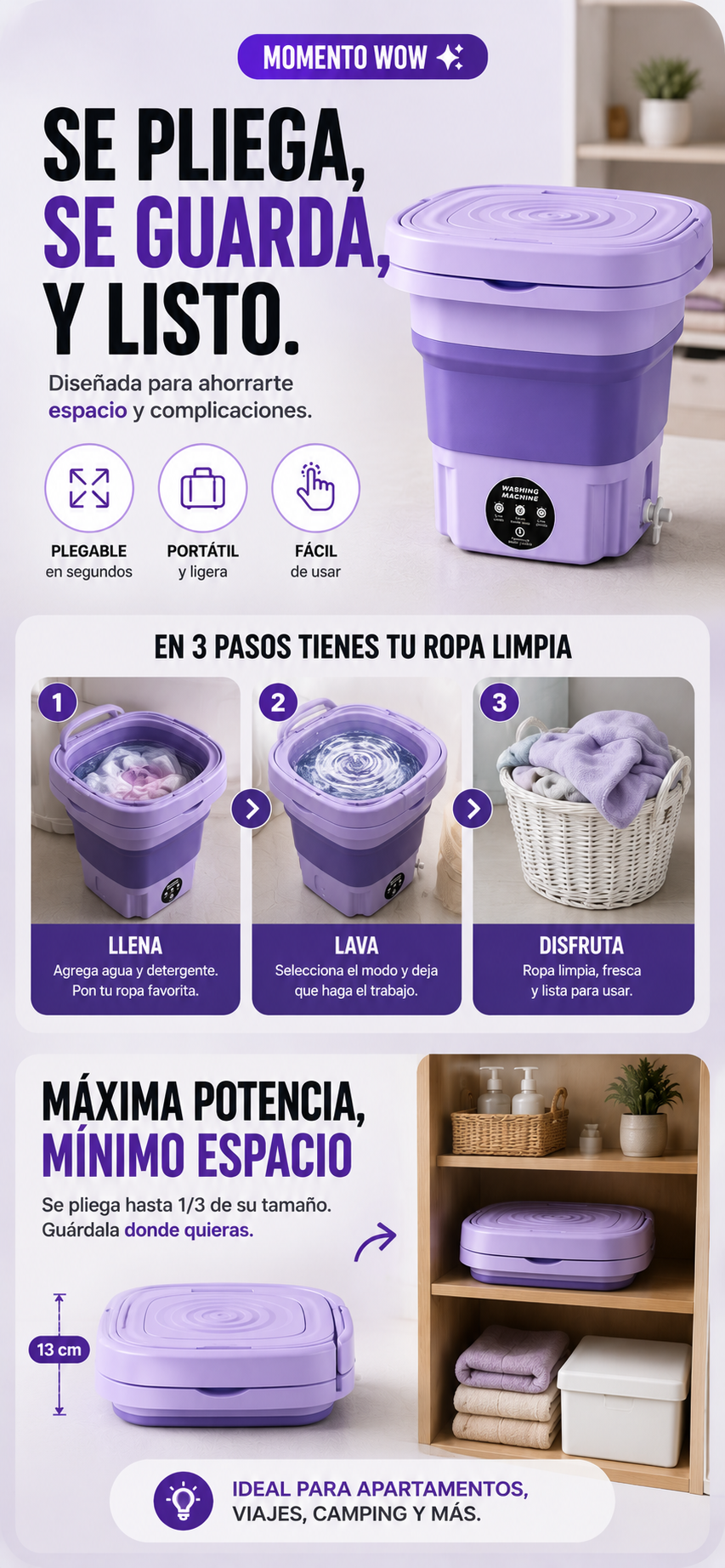 Mini Lavadora portátil plegable — sección 4