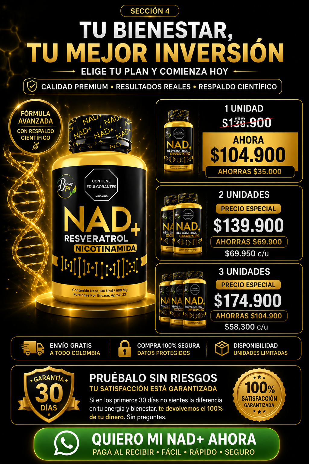 NAD+ Resveratrol + Nicotinamida x100 und — sección 7