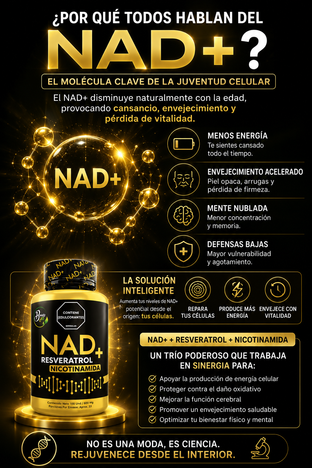 NAD+ Resveratrol + Nicotinamida x100 und — sección 3