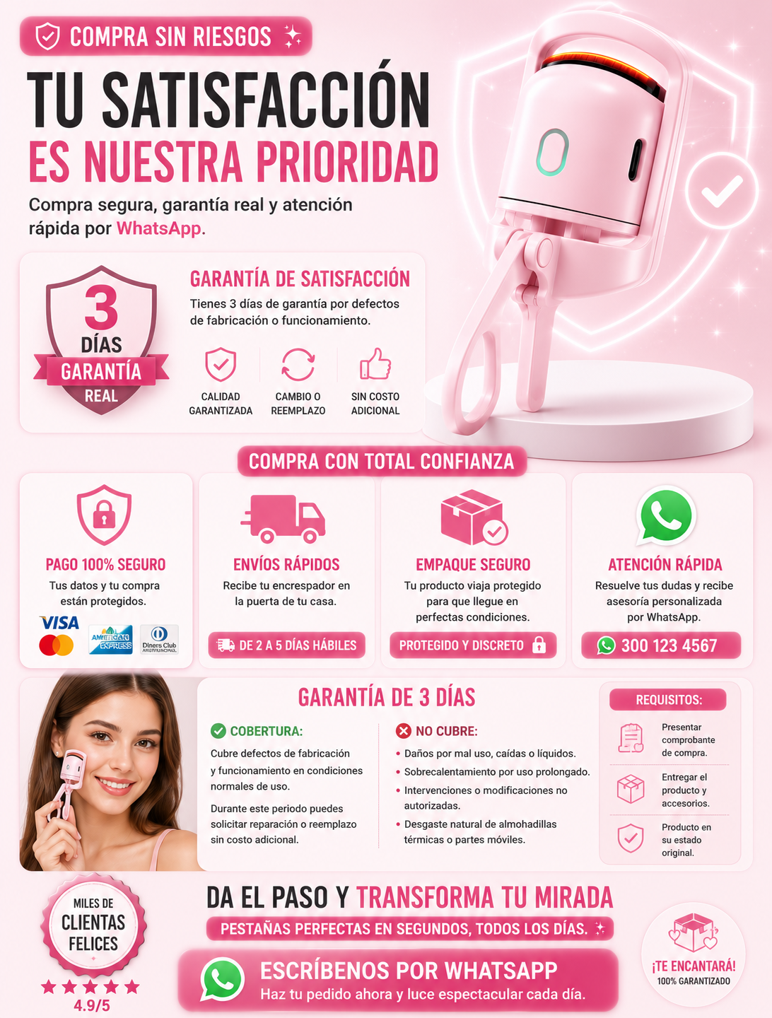 Rizador de pestañas electrico USB — sección 10