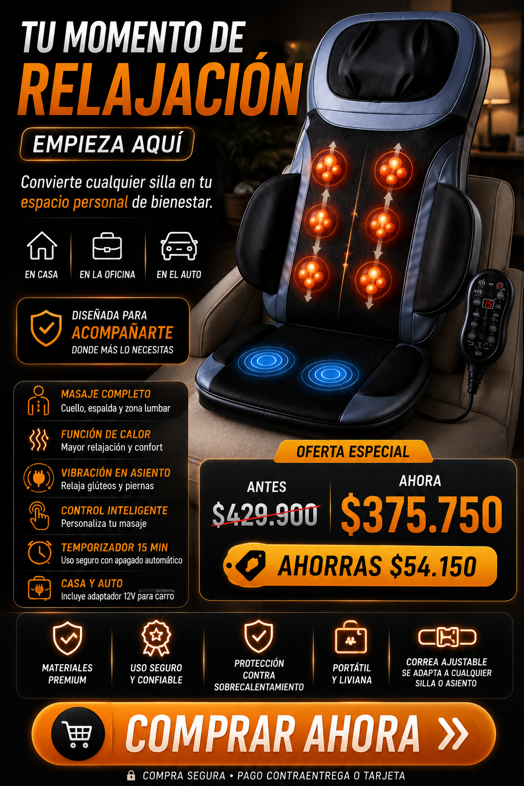 Silla Masajeadora para vehiculo — sección 7