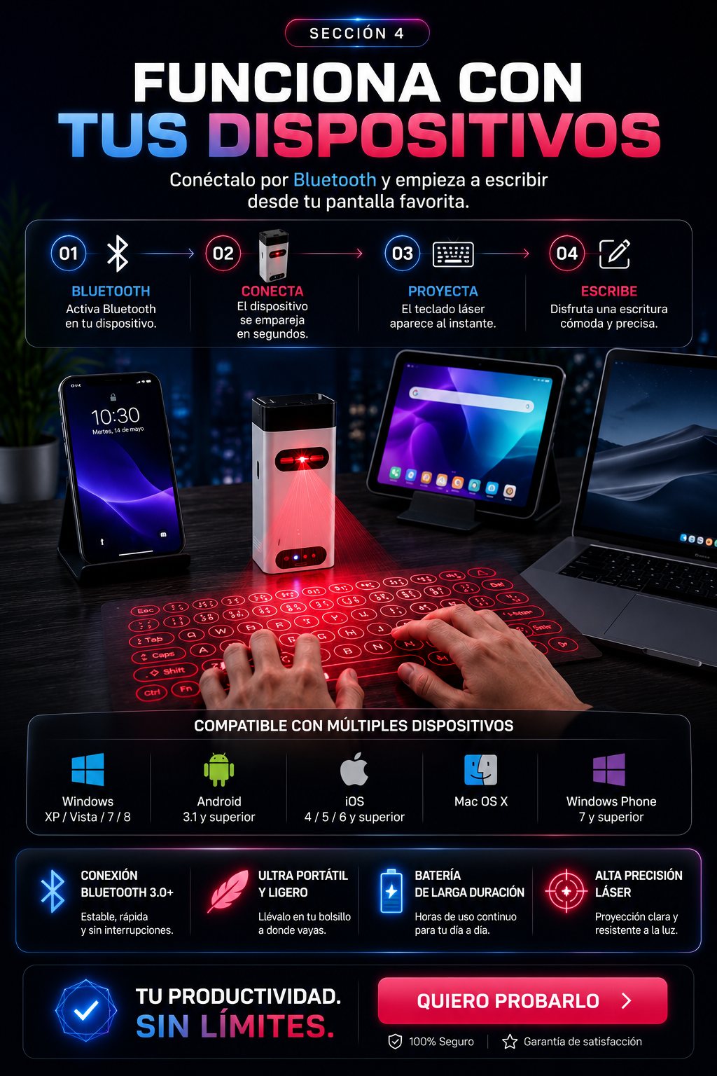 Teclado Virtual Bluetooth — sección 5