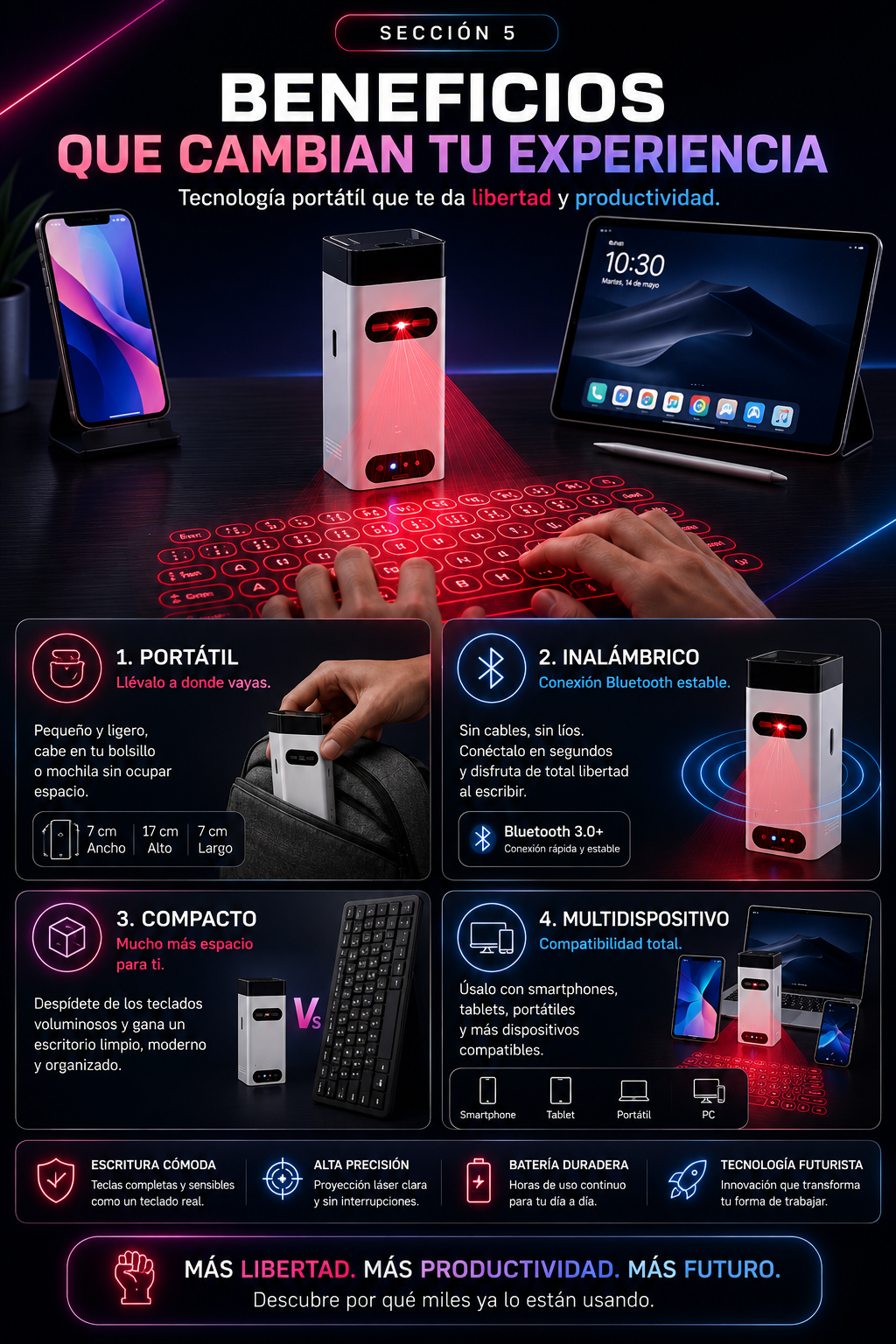 Teclado Virtual Bluetooth — sección 6